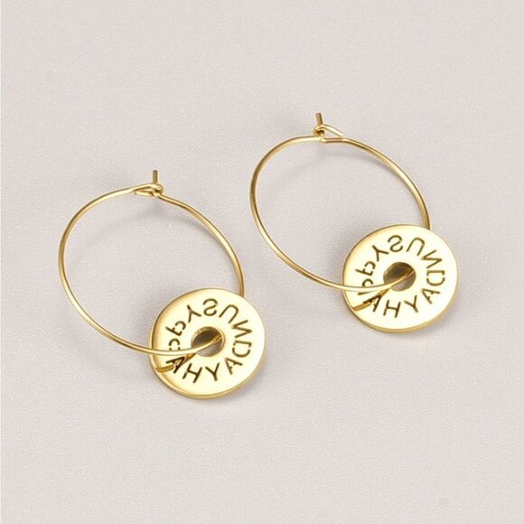 SUNDAY FUNDAY "HAPPY SUNDAY " HOOP EARRINGS - Picture 3 of 7